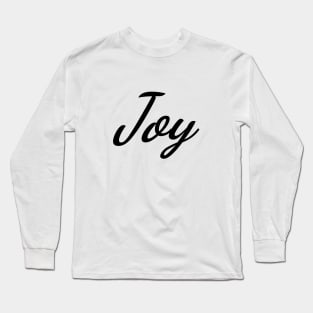 Joy Typography Art Minimal Design Long Sleeve T-Shirt